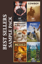 Best Sellers Sample Pack: 6Bean, Cowboy, Breakfast, Peru, Mexico, Bali